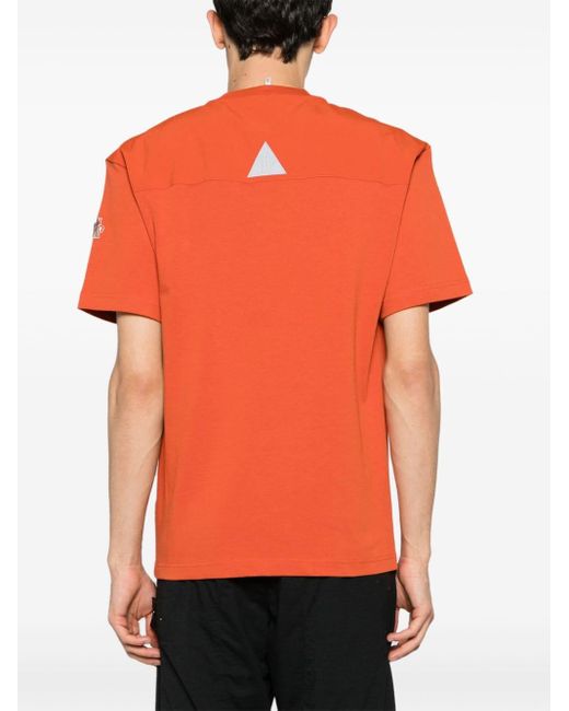 3 MONCLER GRENOBLE Orange Flap-pocket Cotton T-shirt for men