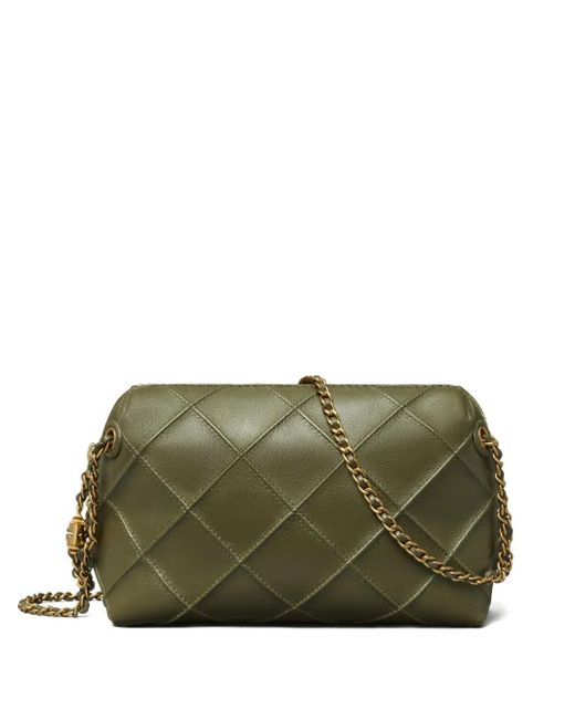Tory Burch Green Fleming Soft Quilted Mini Bag