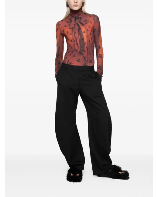 Acne Blue Loose-Leg Tailored Trousers