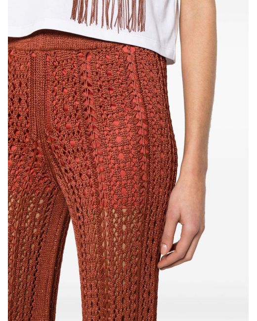 Liu Jo Crochet-knit Flared Pants