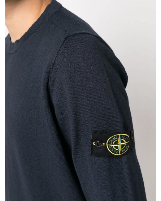 Stone Island Pullover Mit Logo-Patch in Blue für Herren