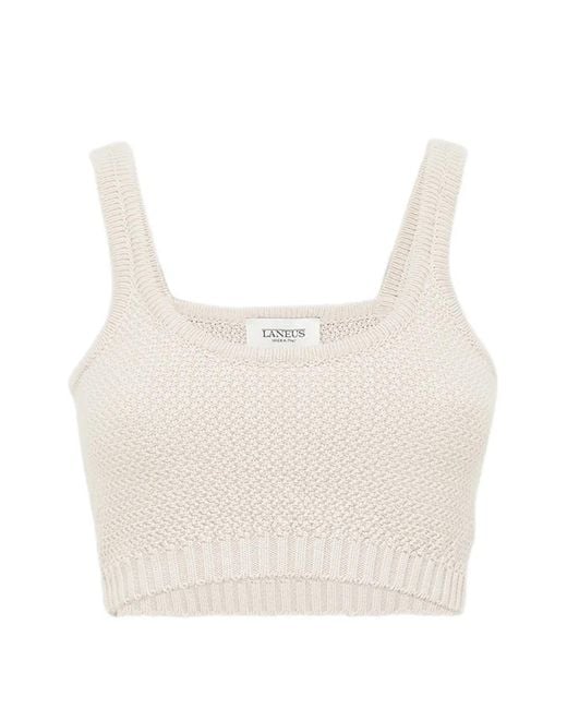 Laneus White Knitted Top