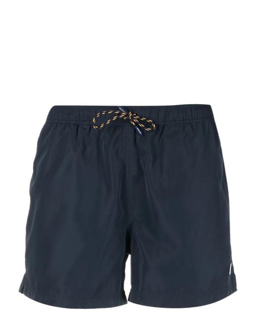 Costume Da Bagno Con Applicazione di K-Way in Blue da Uomo