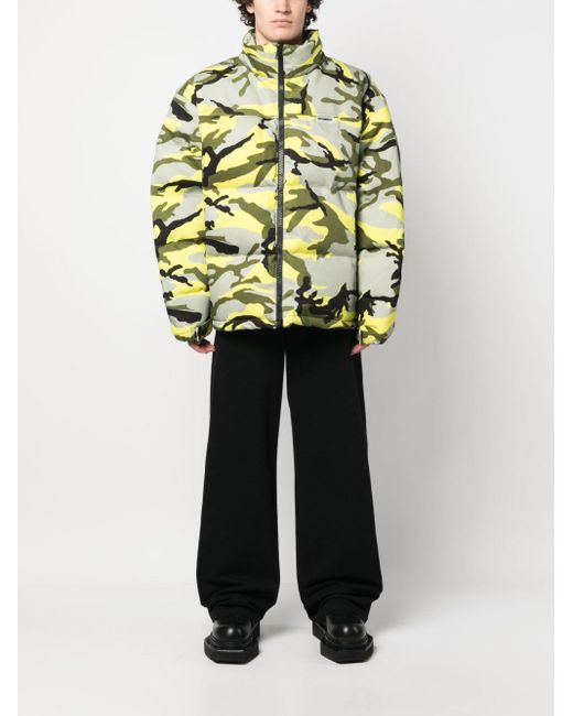 Vetements Yellow Camouflage-print Padded Jacket