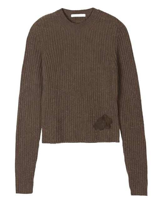 CECILIE BAHNSEN Brown Blas Nordic Rib Pullover
