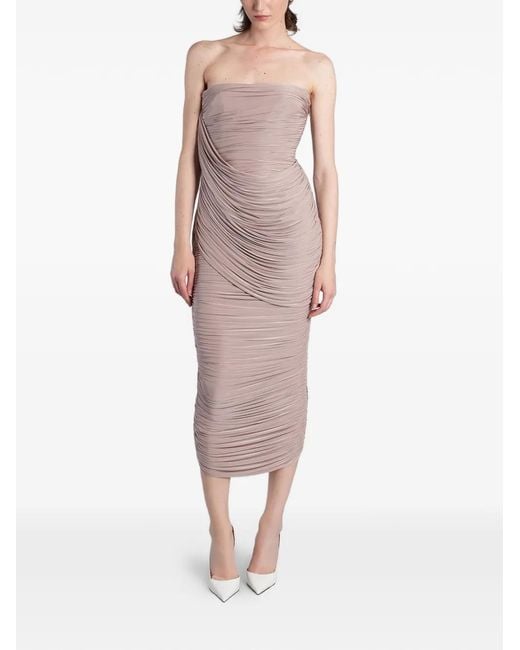 Alex Perry Pink Strapless Midi Dress