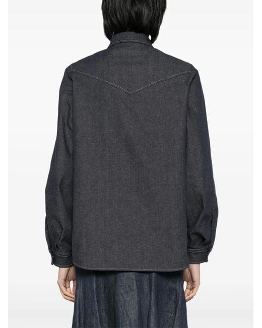 Elie Saab Black Denim Shirt