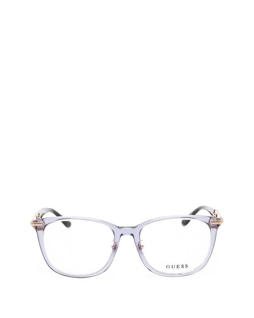Guess White Rectangle-Frame Glasses