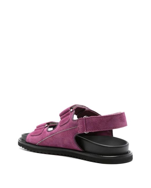 Doucal's Purple Coco Suede Sandals
