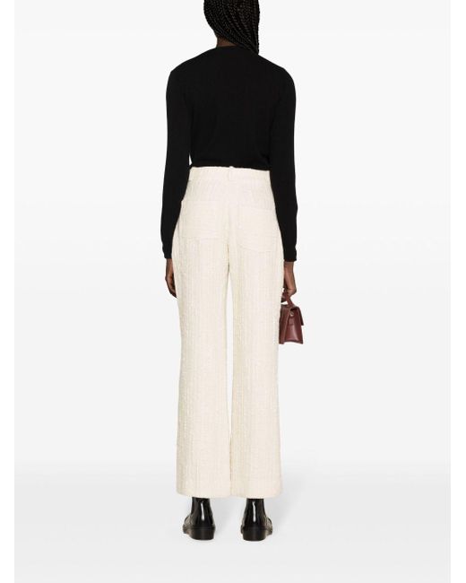 Pantalones rectos de tweed Amour Ba&sh de color White
