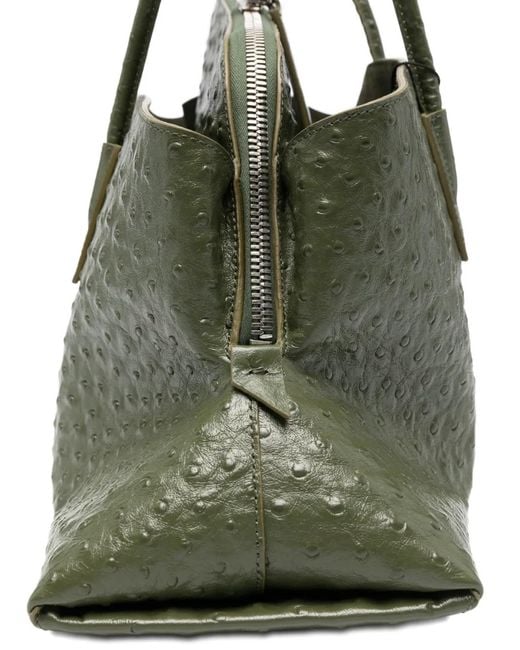 The Attico Green Medium La Passeggiata Leather Tote Bag