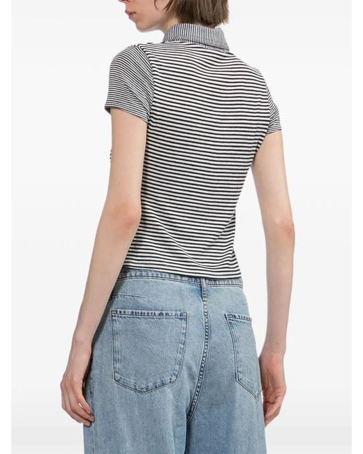 Rag & Bone Gray Polo The Knit À Rayures