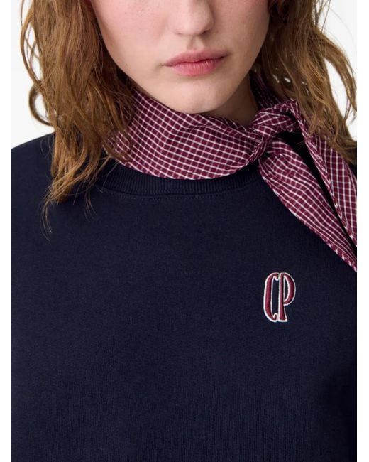 Claudie Pierlot Black Sweatshirt mit Logo-Stickerei