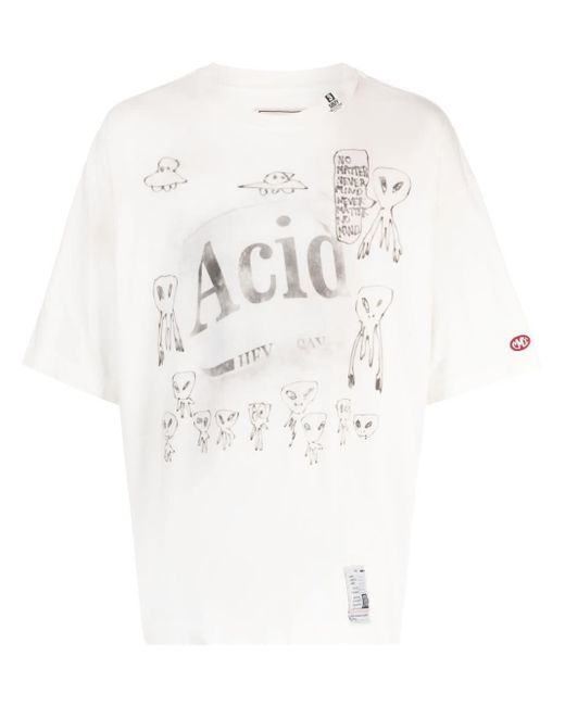 Maison Mihara Yasuhiro White Graphic-Print Cotton T-Shirt for men