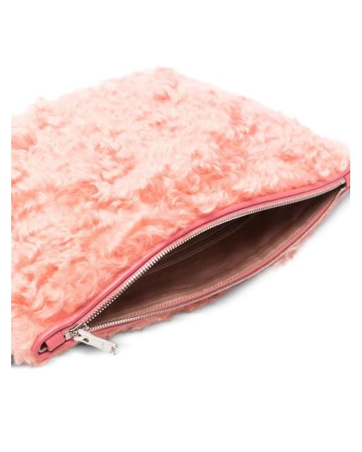 Miu Miu Lammy Clutch Met Rits in het Pink