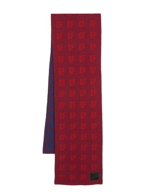 By Far Red Jacquard Grid Scarf
