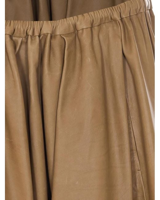 Auralee Natural Elasticated Leather Skirt