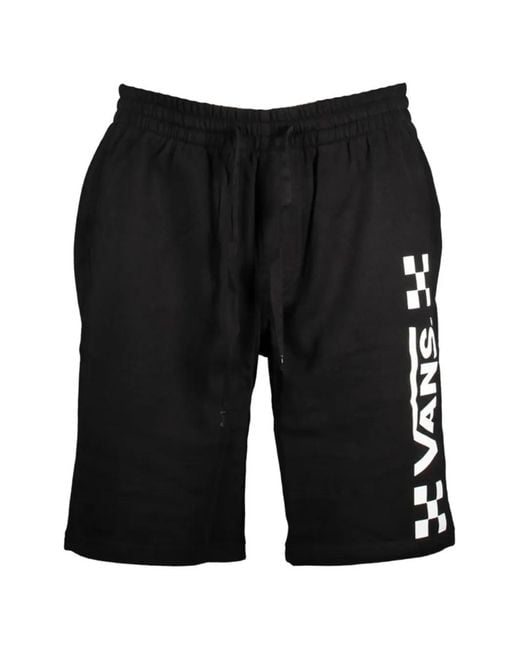 Vans Black Logo-Print Checkered Shorts for men