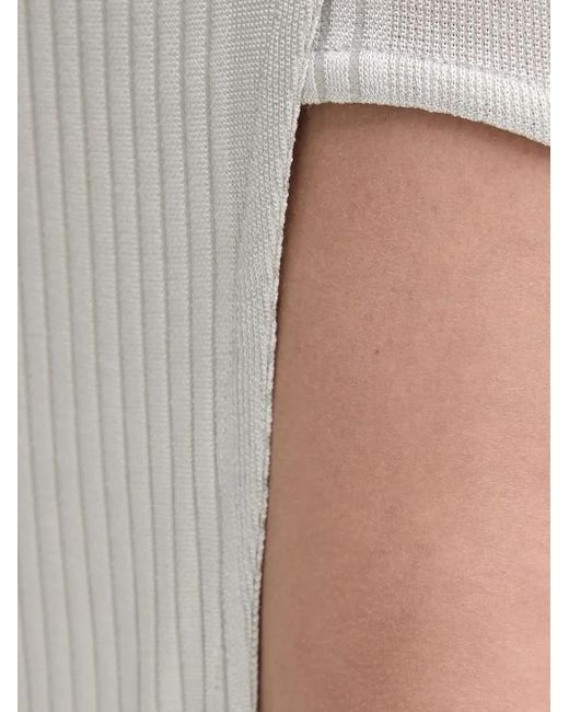 IRO White Ribbed Side-Split Asymmetric Skirt