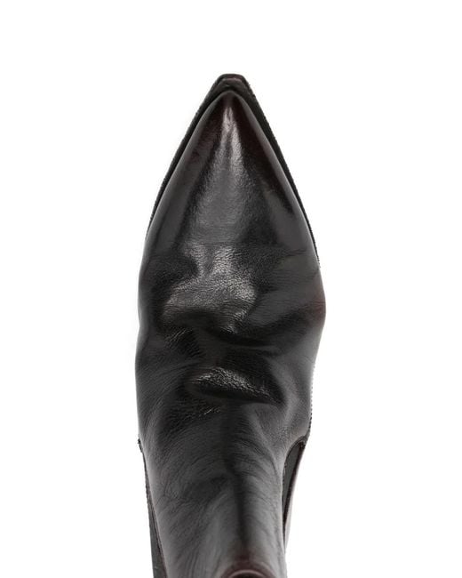 Officine Creative Black Pointed-Toe Ankle Boots