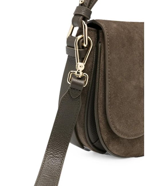 Coccinelle Gray Suede Shoulder Bag