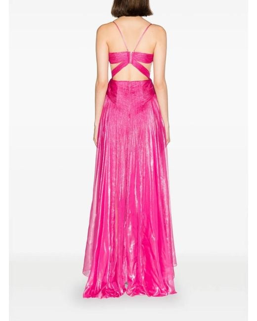 Maria Lucia Hohan Pink Allar Pleated Silk Gown
