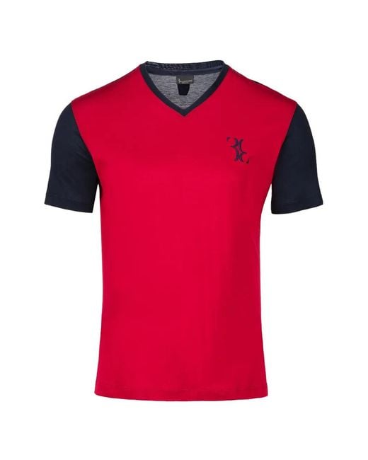 Billionaire Red Double B V-Neck T-Shirt for men