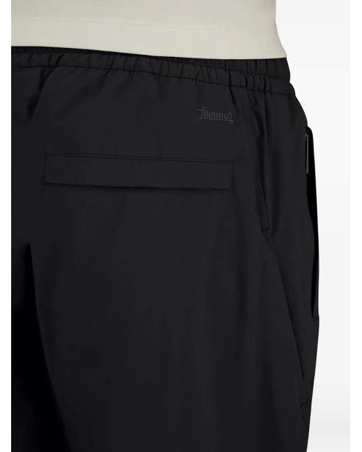 Herno Black Elasticated-Cuffs Straight-Leg Trousers for men