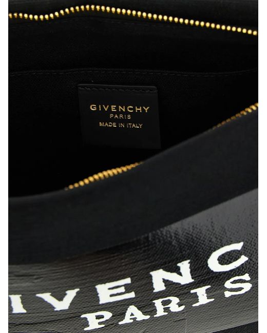 Givenchy Black Tape Print Small Clutch Bag