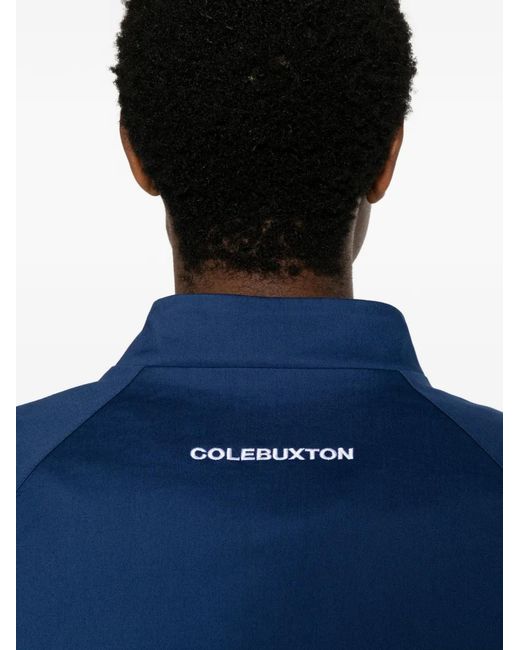 Cole Buxton Blue Logo-Print Raglan-Sleeve Jacket for men