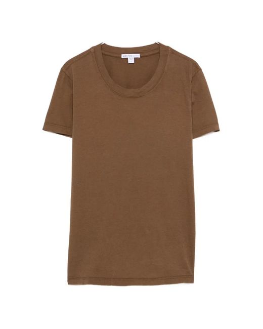 James Perse Brown Crew-Neck Short-Sleeve T-Shirt