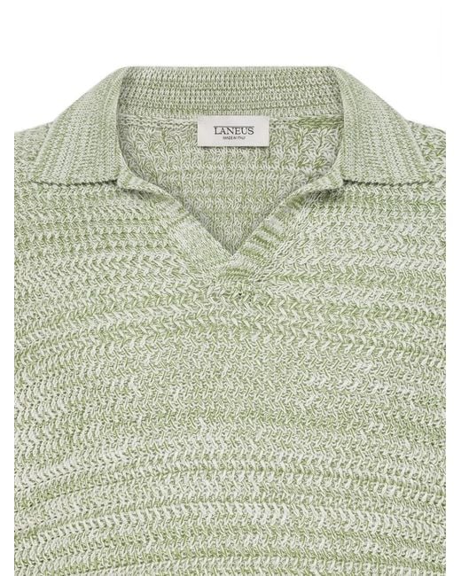 Laneus Green Knitted Boxy Fit T-Shirt for men