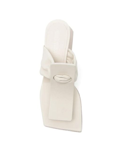 Uma Wang White Square-Toe Sandals
