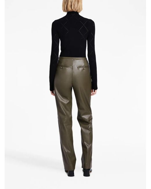 Proenza Schouler Green Gerade Hose Aus Faux-Leder