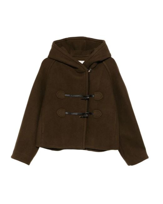 Low Classic Brown Wool Blend Single-Breasted Coat
