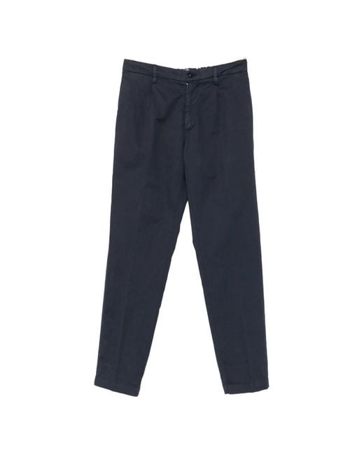 VELA SHOP Blue Belt-Loop Trousers for men