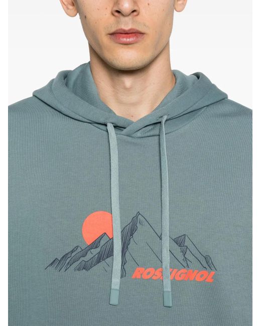 Rossignol Blue Graphic-Print Hoodie for men