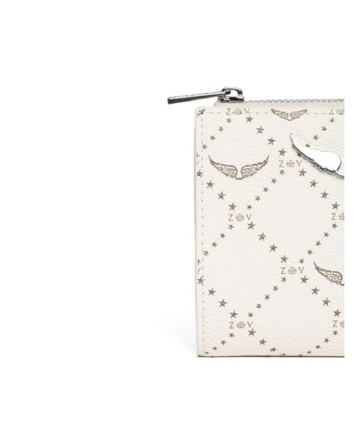 Zadig & Voltaire Natural Portemonnaie mit Monogramm-Print