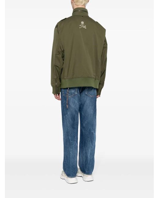 Mastermind Japan Green Logo-Print Zip-Detail Jacket for men