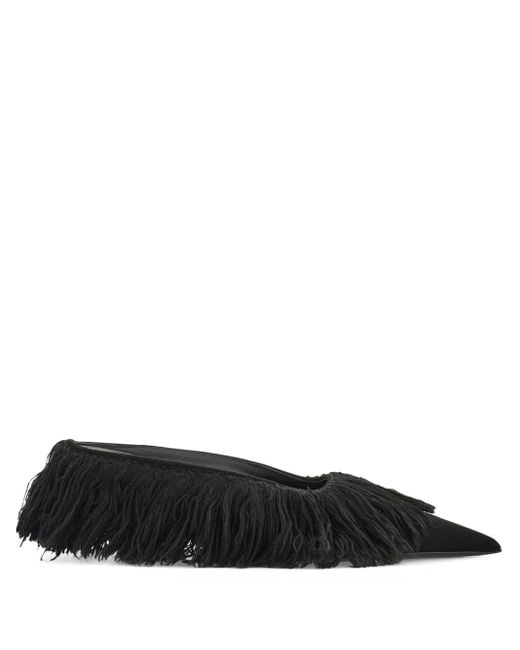 Mules Eva Con Piume di Ferragamo in Black