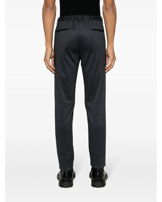 Incotex Blue Houndstooth-Pattern Tailored Trousers for men
