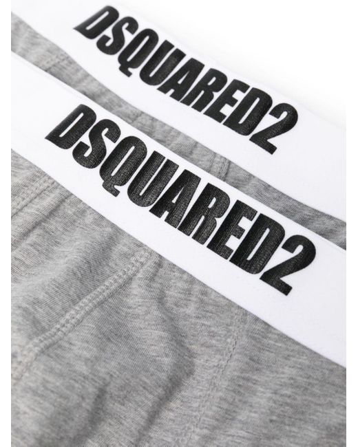 DSquared² Slip mit Logo-Bund (2er-Set) in Gray für Herren