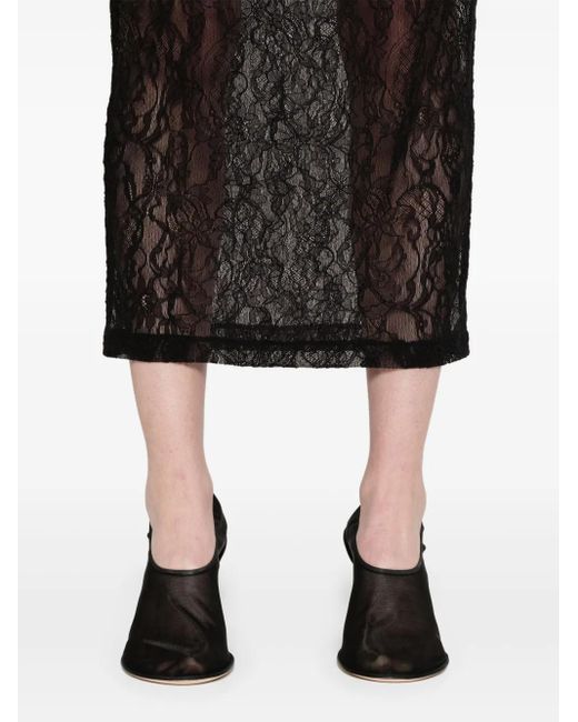 Wardrobe NYC Black Lace Midi Skirt