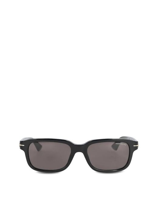 Montblanc Gray Nib Rectangular-Frame Sunglasses for men