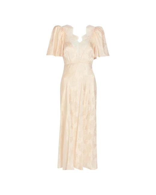 Ronny Kobo White Lace-Trimmed Floral-Jacquard Dress