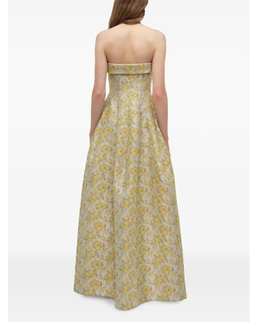Jonathan Simkhai White Octavia Strapless Jacquard Maxi Dress