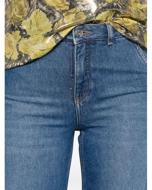 Blumarine Blue Button-Detail Jeans