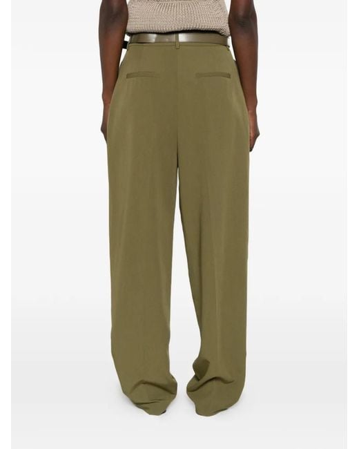 Imperial Green Belted Pleated Trousers