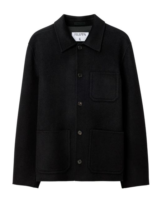 Filippa K Black Wool Shirt Jacket for men