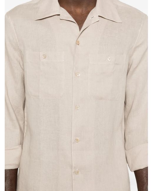 Brunello Cucinelli White Pocket Shirt for men